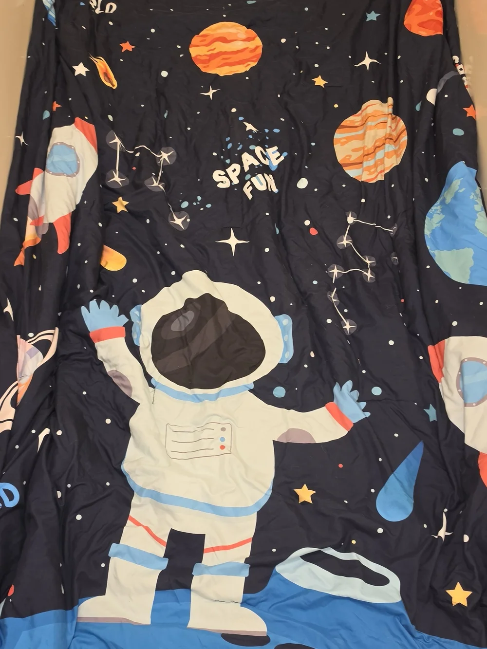 Kids Space Fun Astronaut - Navy Blue Twin Comforter